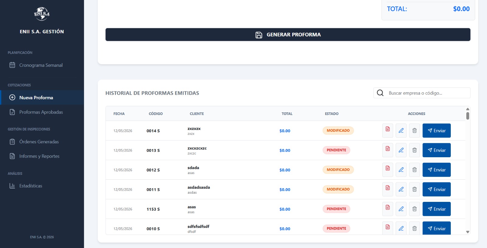 Dashboard screenshot