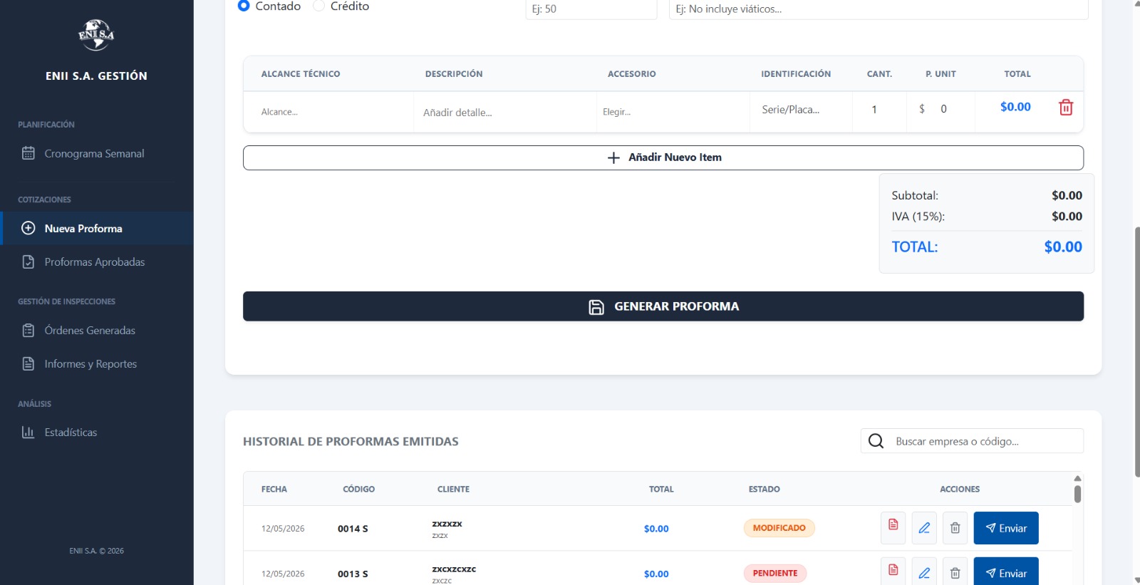 Dashboard screenshot